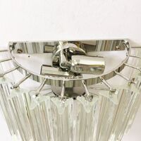 Transparent “Triedro” Murano glass wall sconce