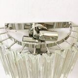 Transparent “Triedro” Murano glass wall sconce