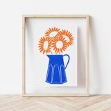 Tournesols 21 - Linogravure