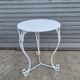 Table ronde de jardin fer forgé blanc