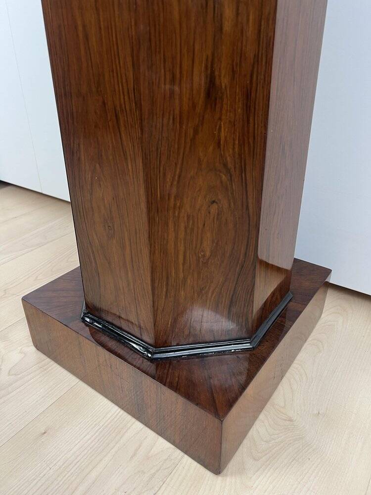 Biedermeier Drum Cabinet in Walnut Veneer & Marble, France, 1830s
