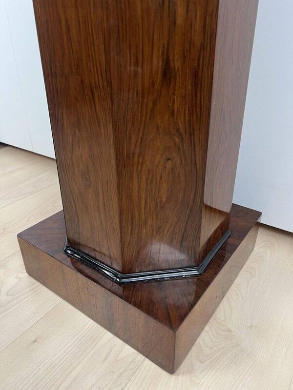 Cabinet de tambour Biedermeier en placage de noyer et marbre, France, années 1830