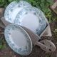 Set of 4 antique ironstone plates from Saint-Amand, "Jane" model.