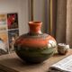Vase Dümler & Breiden 174/15 West Germany in glazed ceramic – 1960s-70s – Brown and green gradient