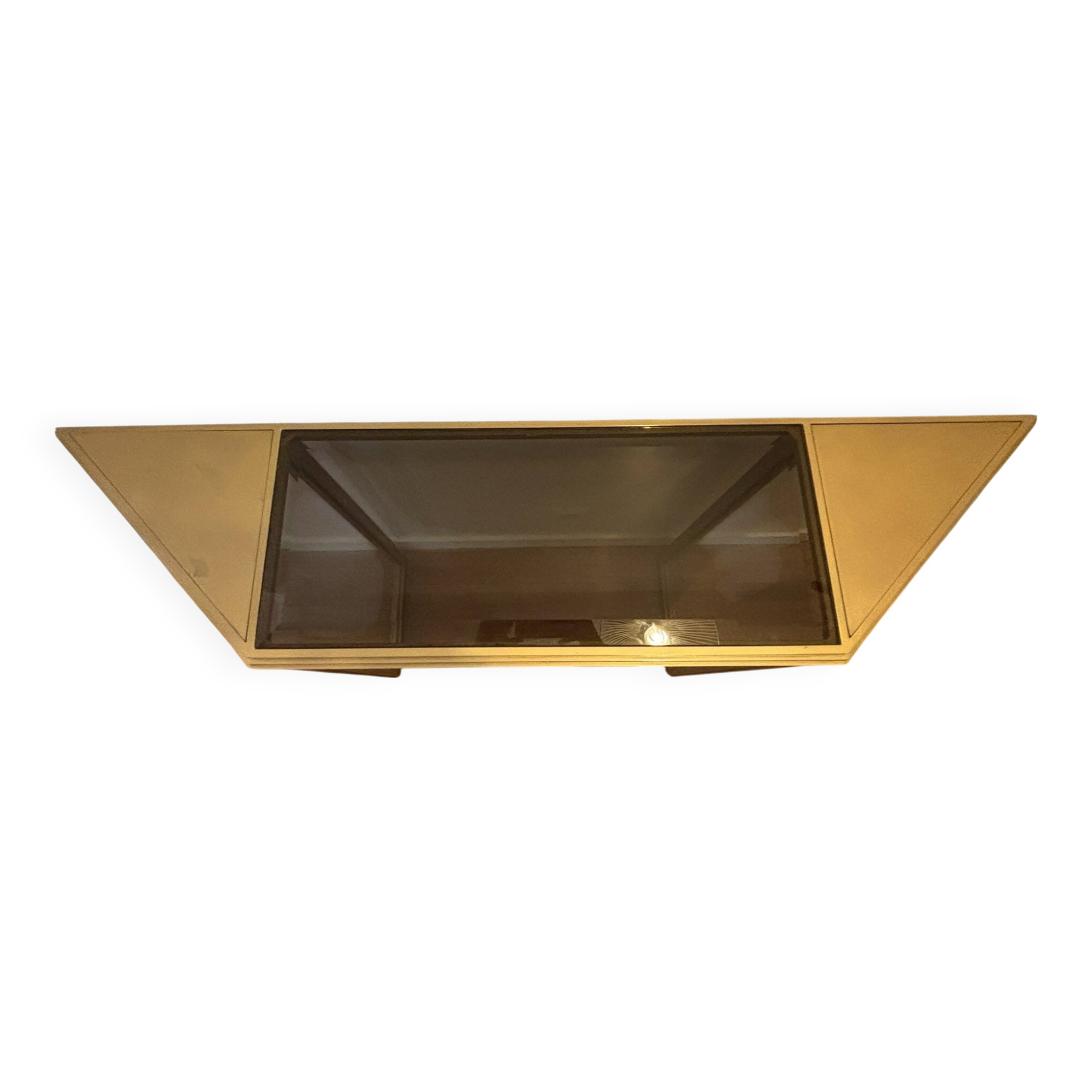 Brass and smoked glass console table by Italchrome, Italy, 1970s