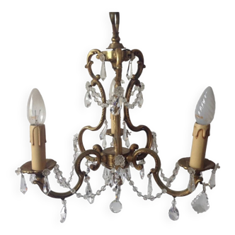 Bronze chandelier with Swarovski crystal