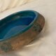 Blue and grey ceramic pottery dish