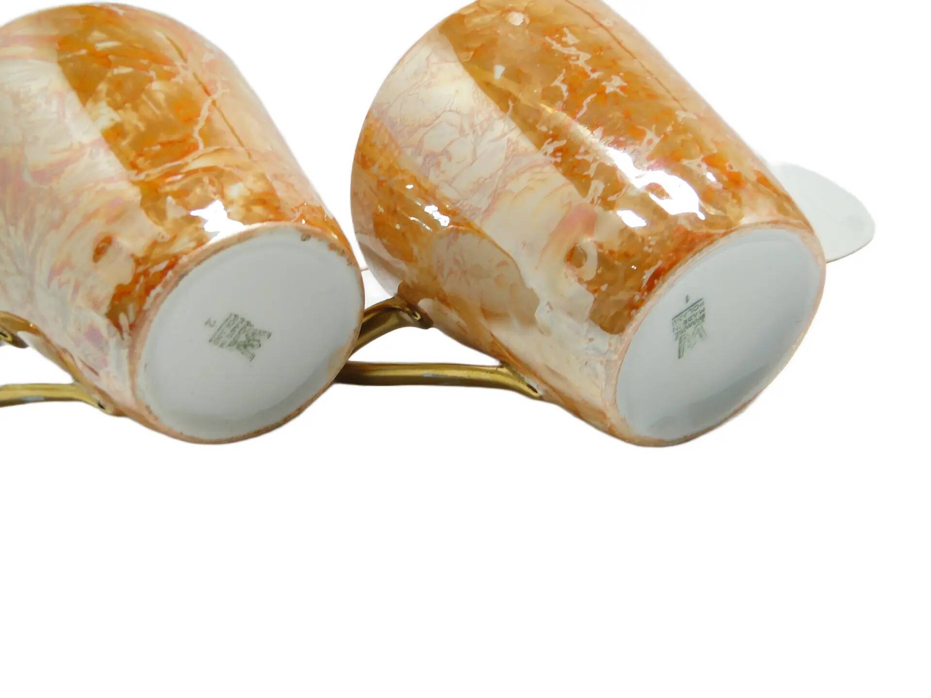 Pair of Helena cups, mid-century modern, porcelain, Wawel Porcelain Factory, Poland, 1970s.