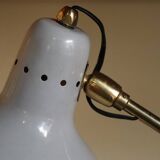 Vintage desk lamp in brass and gray lacquered metal, 1950s