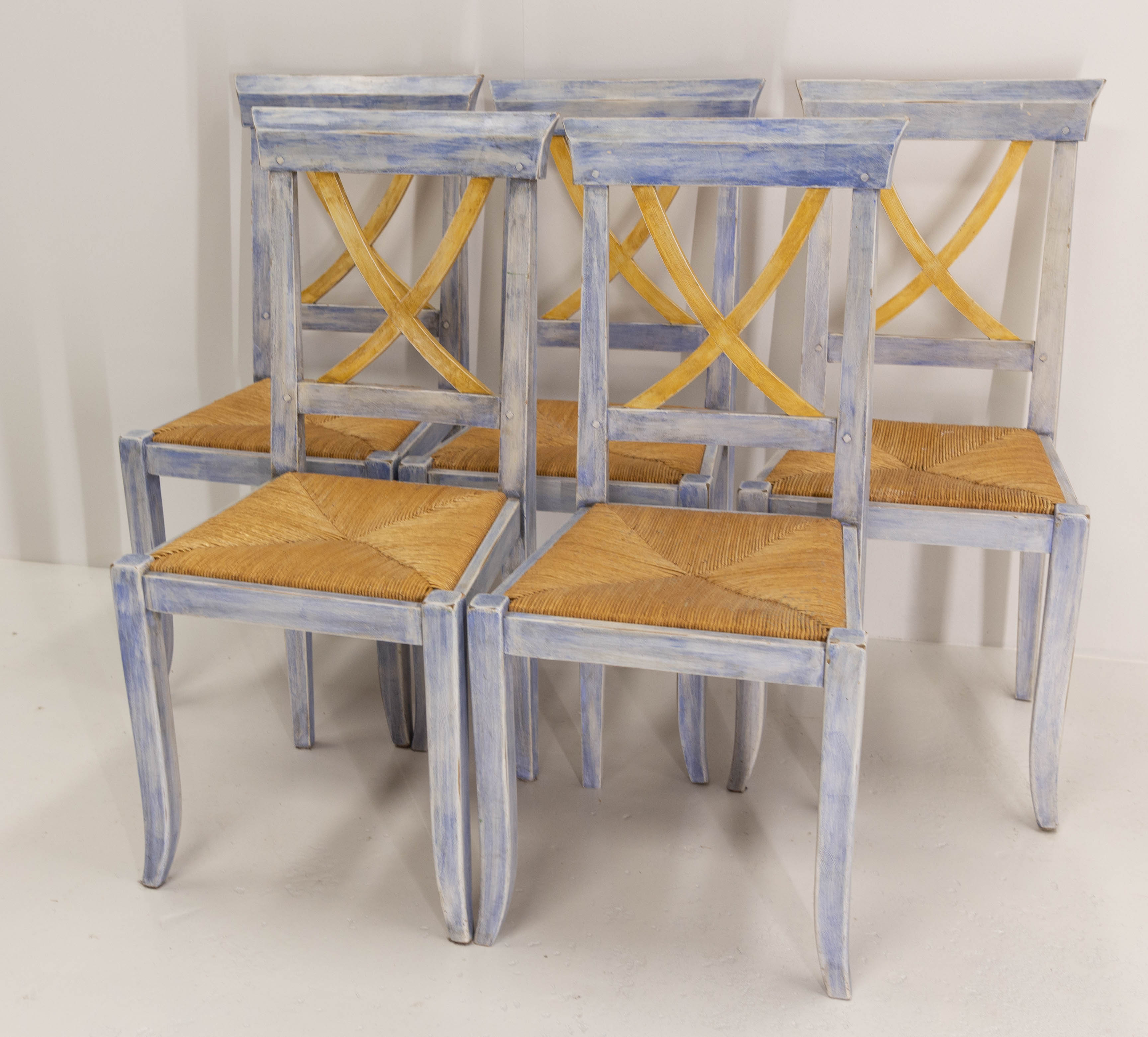 6 mulched provencal style chairs