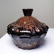 Vintage Vincenzo Nason Murano black aventurine glass sugar bowl/box