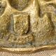 Old empty bronze cup pocket with D'artagnan musketeer decoration 12.9 x 11.1 cm