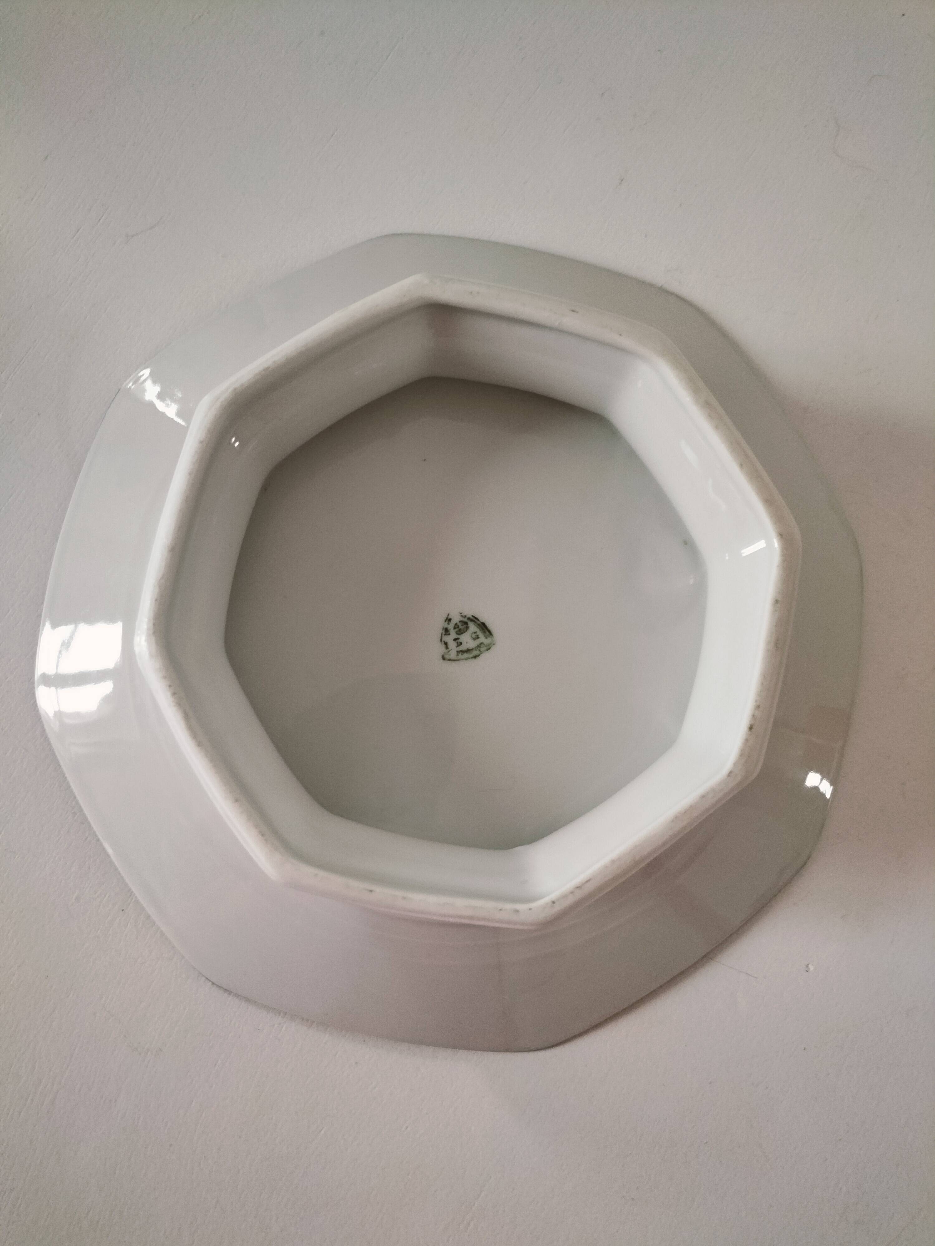 Vierzon porcelain footed plate – Edgar Gaucher, 1950s