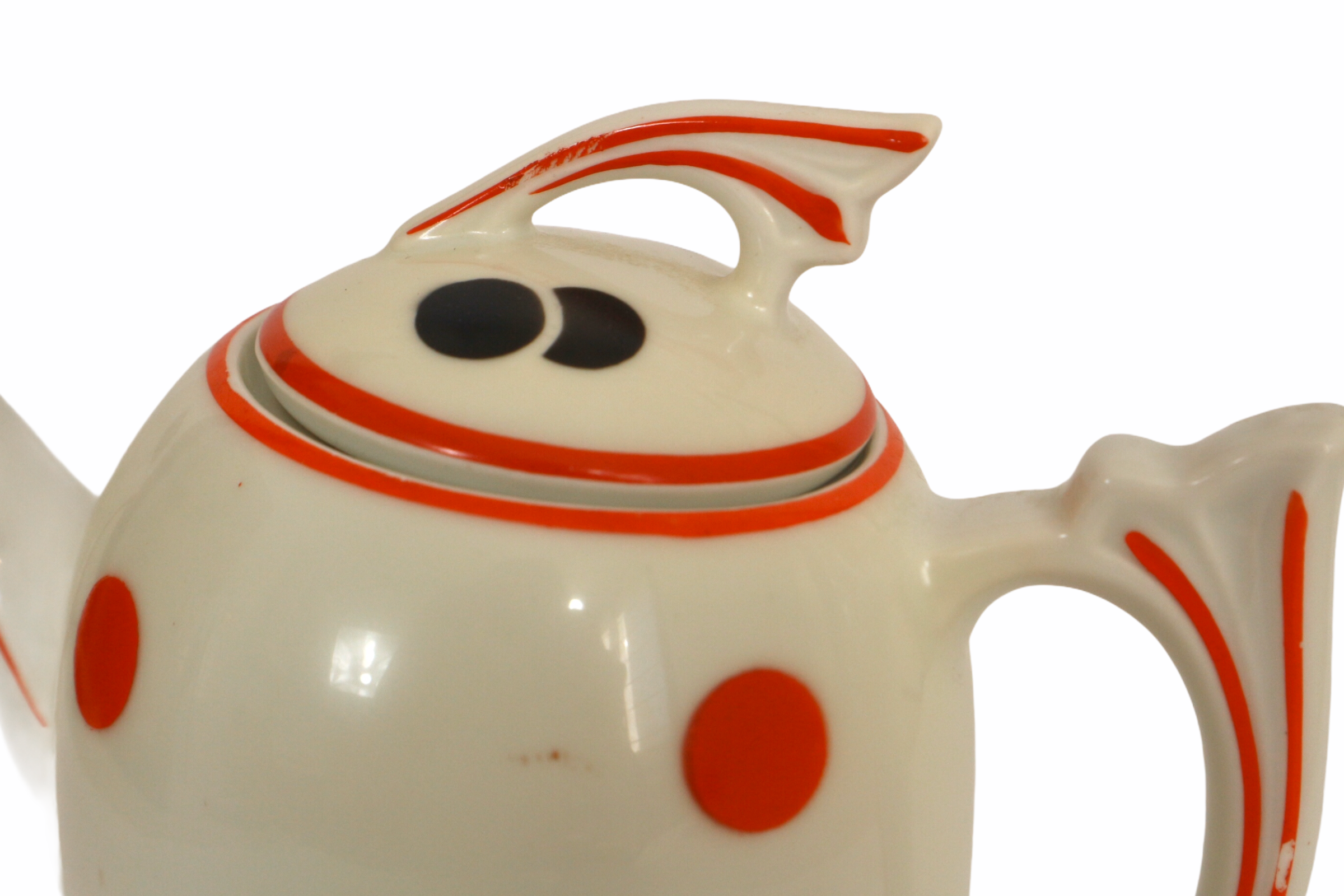 Teapot 50s black and red Bavaria
