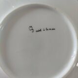 5 hand-painted dessert plates with stylised fruit designs.