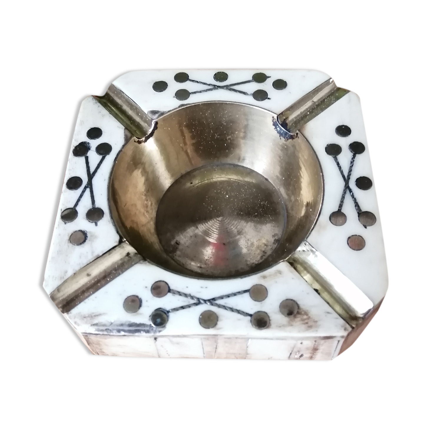 Brass and bone ashtray