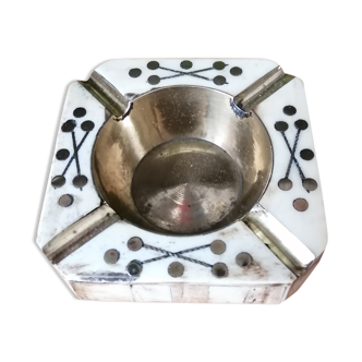 Brass and bone ashtray