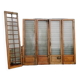 Set of four solid oak partition doors, 20th century