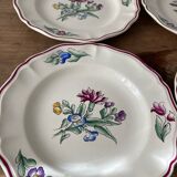 4 assiettes digoin sarreguemines cambet