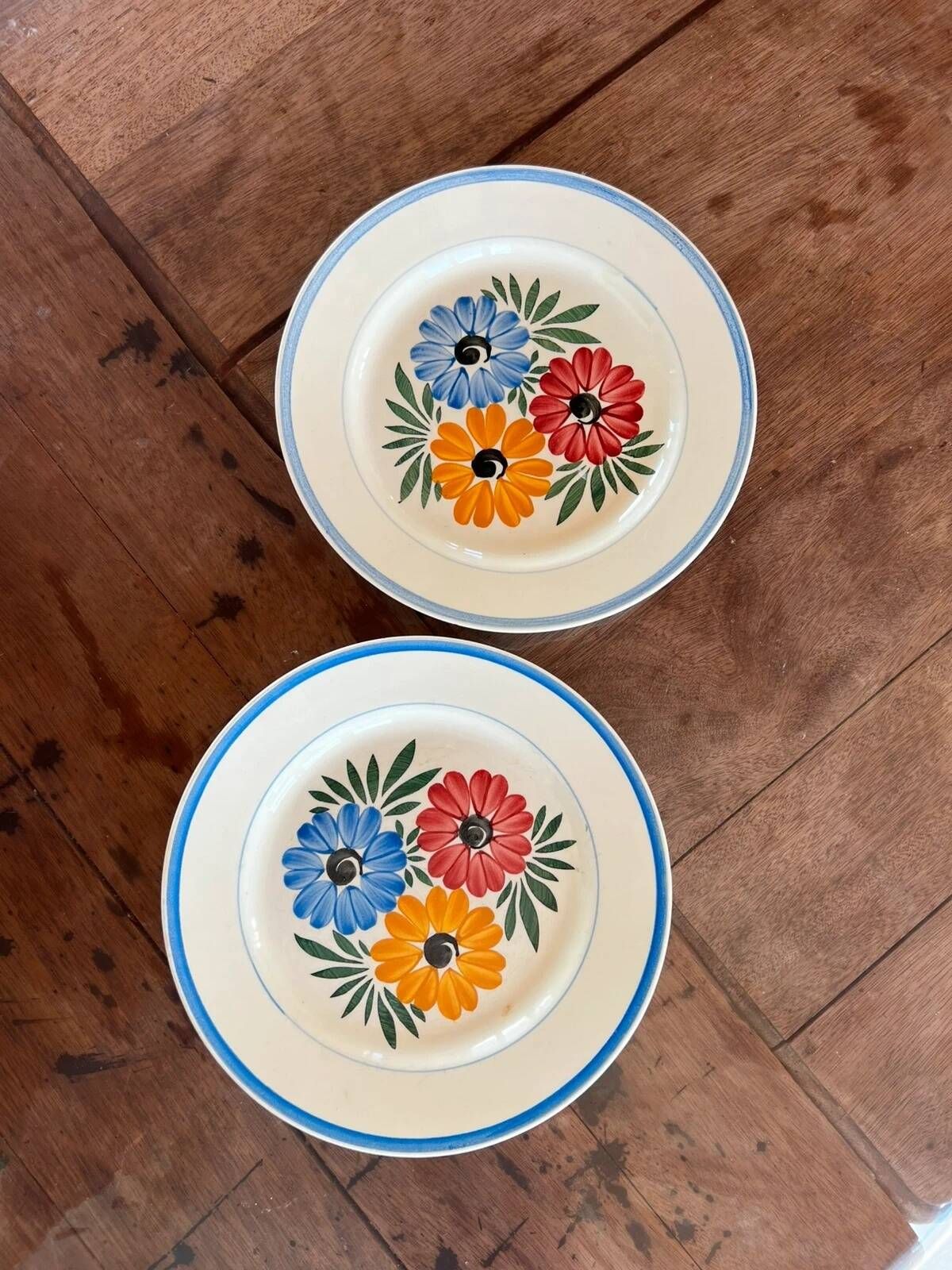 HBCM Montereau plates, Yvonne model, 22.5 cm (the duo)