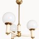 French vintage chandelier delmas montauban – 3 globes, ivory and gold