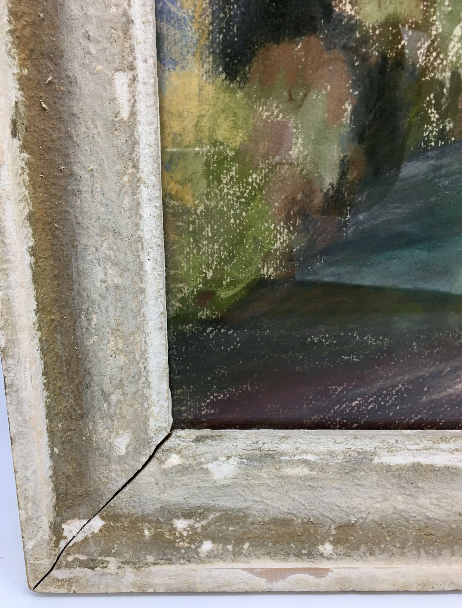 Table countryside landscape year 1970 signed