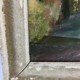 Table countryside landscape year 1970 signed