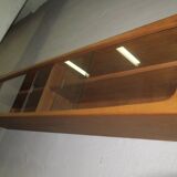 Extra long Danish floating sideboard in teak 200 cm, 1960s