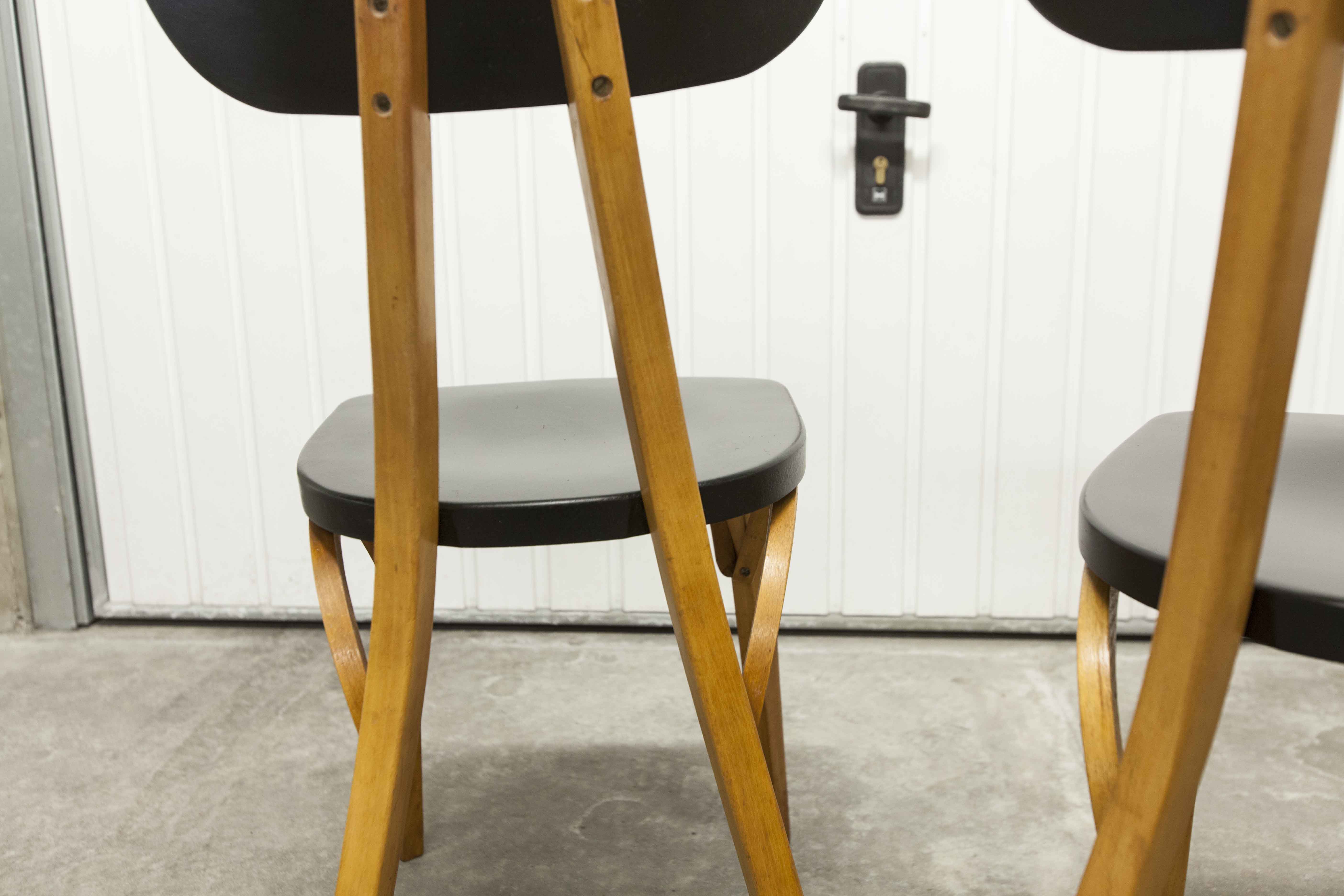 Set of 6 restored Luterma "banana" chairs