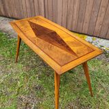 Coffee table 1950 cabinetmaker's marquetry.