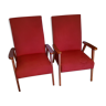 Paire de fauteuils des années 50 pieds compas