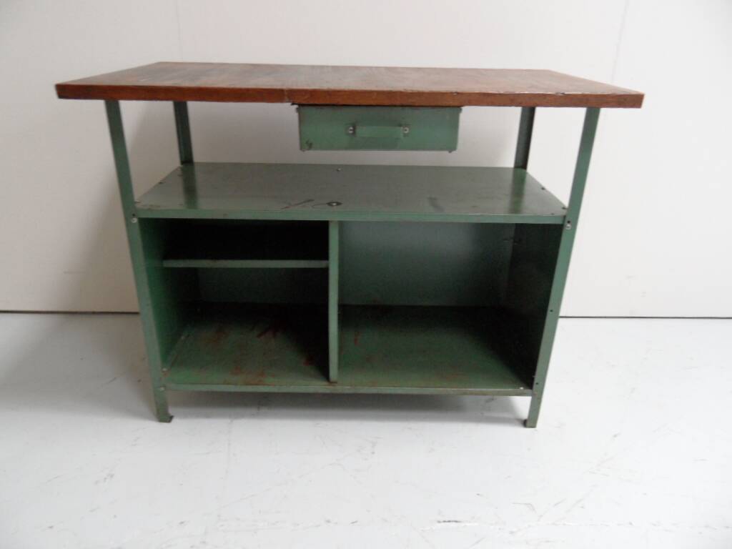 Banc de travail industriel vintage