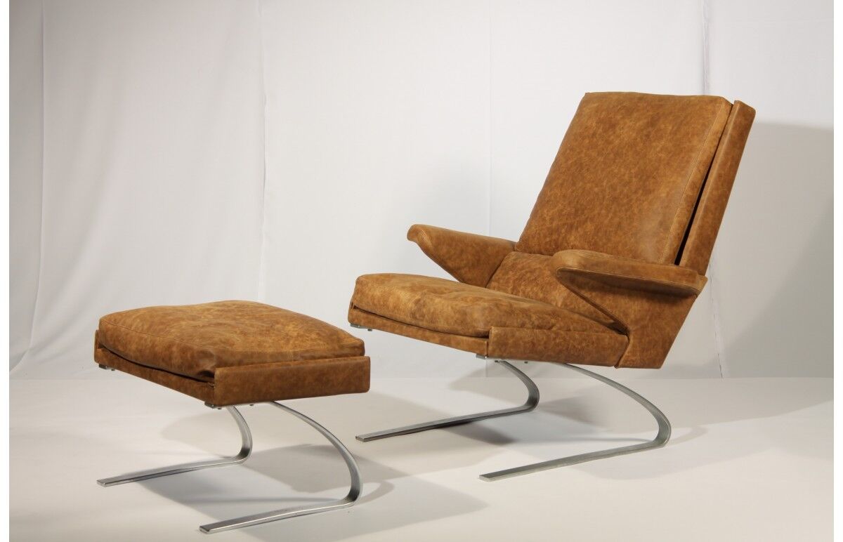 Armchair "Swing" and Ottoman by Reinhold Adolf and Hans-Jürgen Schrapfer for Horn, 1970 s