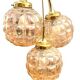 Triple Art Deco style amber glass pendant light