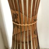 Vintage bamboo and rattan floor lamp