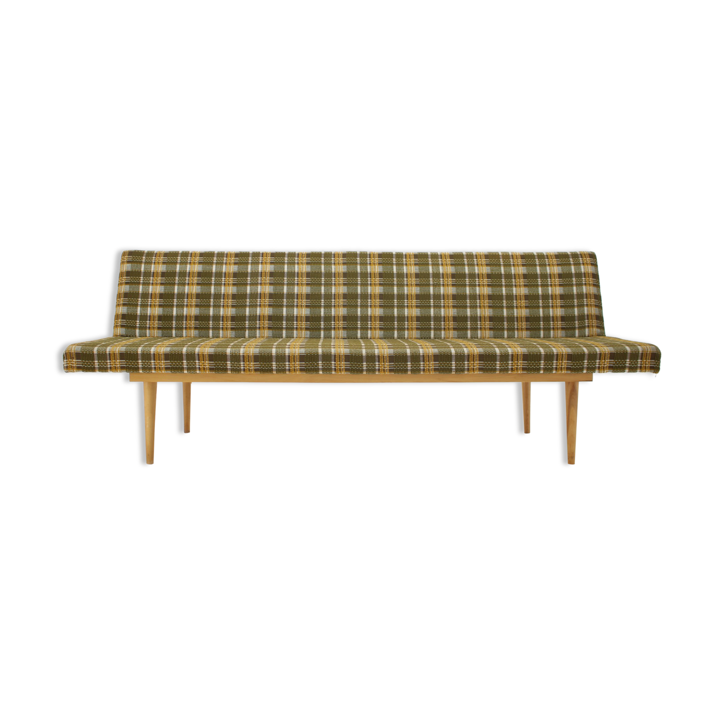 1960s Miroslav Navratil Beech Minimalist Sofa/Daybed, Czechoslovakia