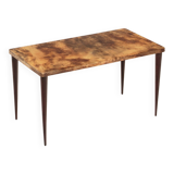 Rectangular parchment low coffee table by Aldo Tura 1950
