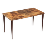 Rectangular parchment low coffee table by Aldo Tura 1950