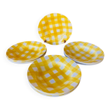 Set of 12 deep plates Digoin Sarreguemines Scottish model yellow.