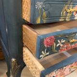 Decorated and patinated bedside tables