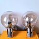 Pair of chrome wall lights 1970