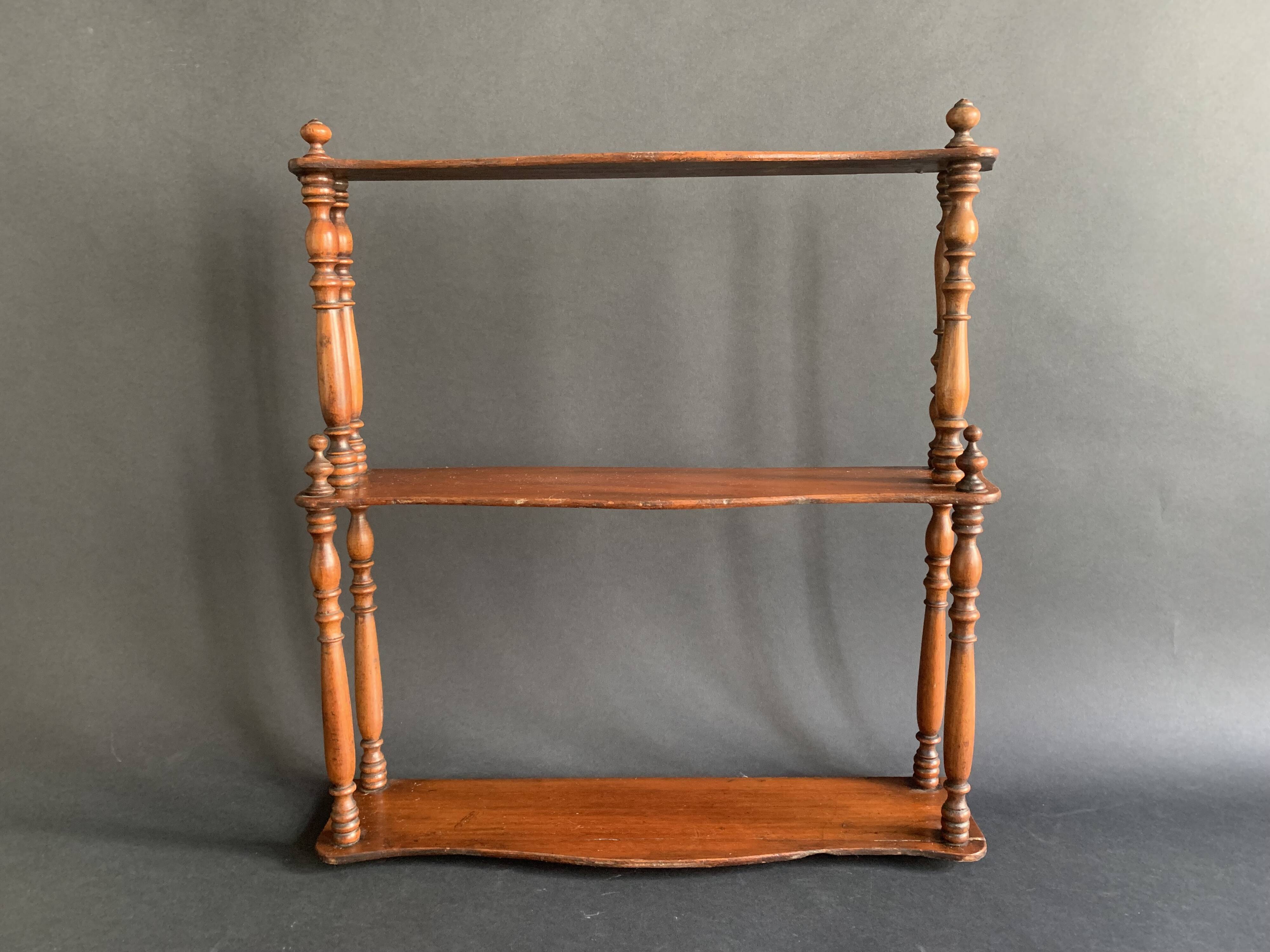 Napoleon III wall shelf in turned wood, 19th century