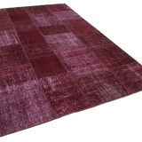 Tapis turc contemporain tissé à la main 199 cm x 300 cm tapis patchwork rouge