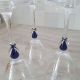 3 wine/water glasses Crystal d'Arques model Venice Sapphire blue