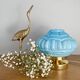 Lampe à poser globe vintage art déco en opaline bleue
