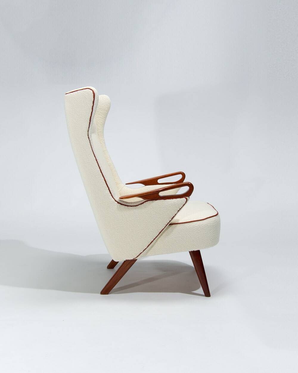 Chresten Findahl Brodersen High Back Lounge Chair Danish Teak 1950s