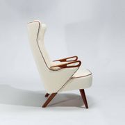 Chresten Findahl Brodersen High Back Lounge Chair Danish Teak 1950s
