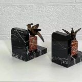 Vintage marble and brass bookend