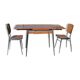 Lot  table et ses 2 chaises en formica marron Supermatic