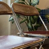 Pair of "Plia" caned chairs by Giancarlo Piretti